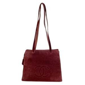 CHANEL Red Logo Tote Bag